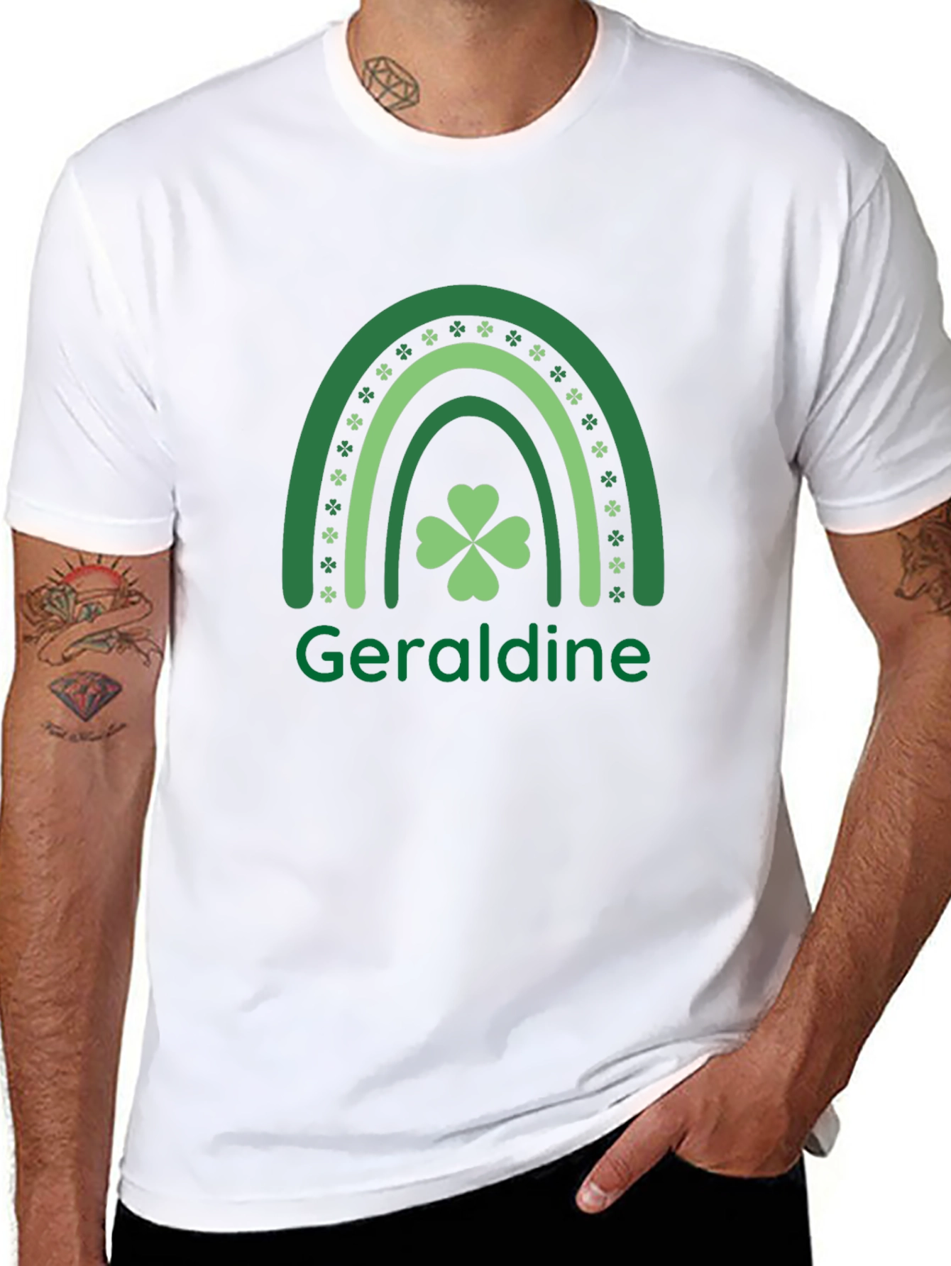 Geraldine St. Patricks Day Rainbow Clover T-Shirt