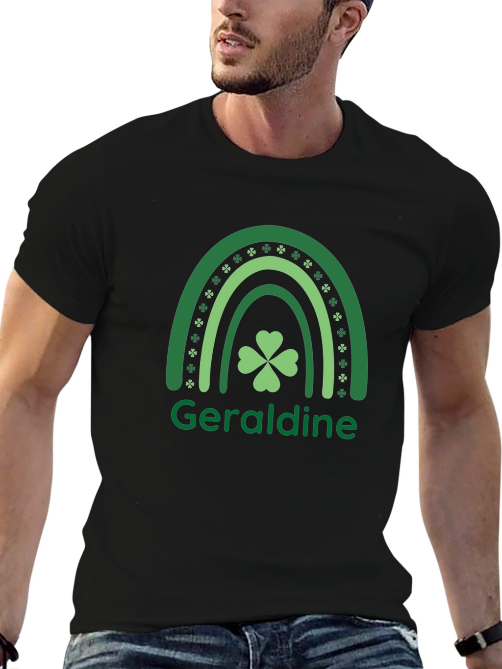 Geraldine St. Patricks Day Rainbow Clover T-Shirt