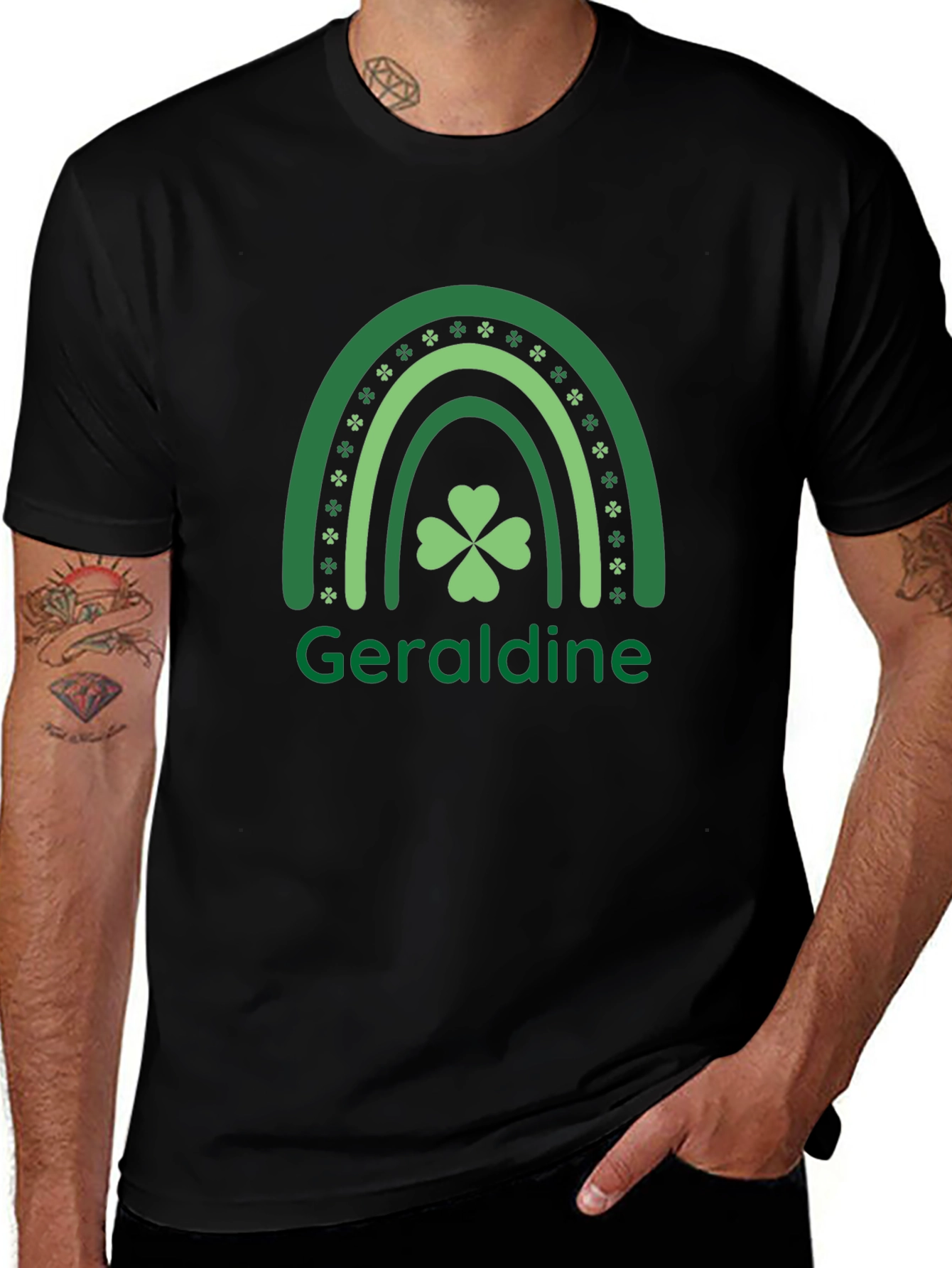Geraldine St. Patricks Day Rainbow Clover T-Shirt