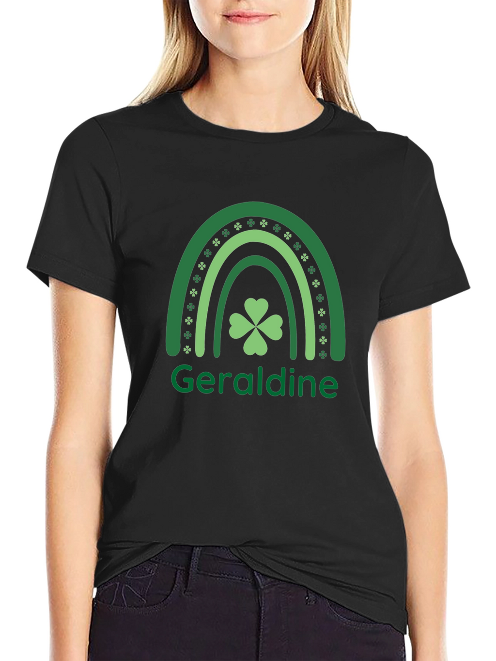 Geraldine St. Patricks Day Rainbow Clover T-Shirt