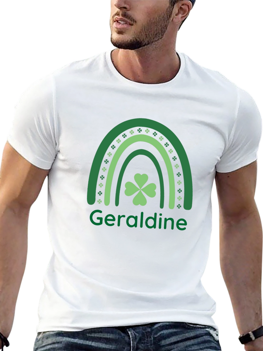 Geraldine St. Patricks Day Rainbow Clover T-Shirt