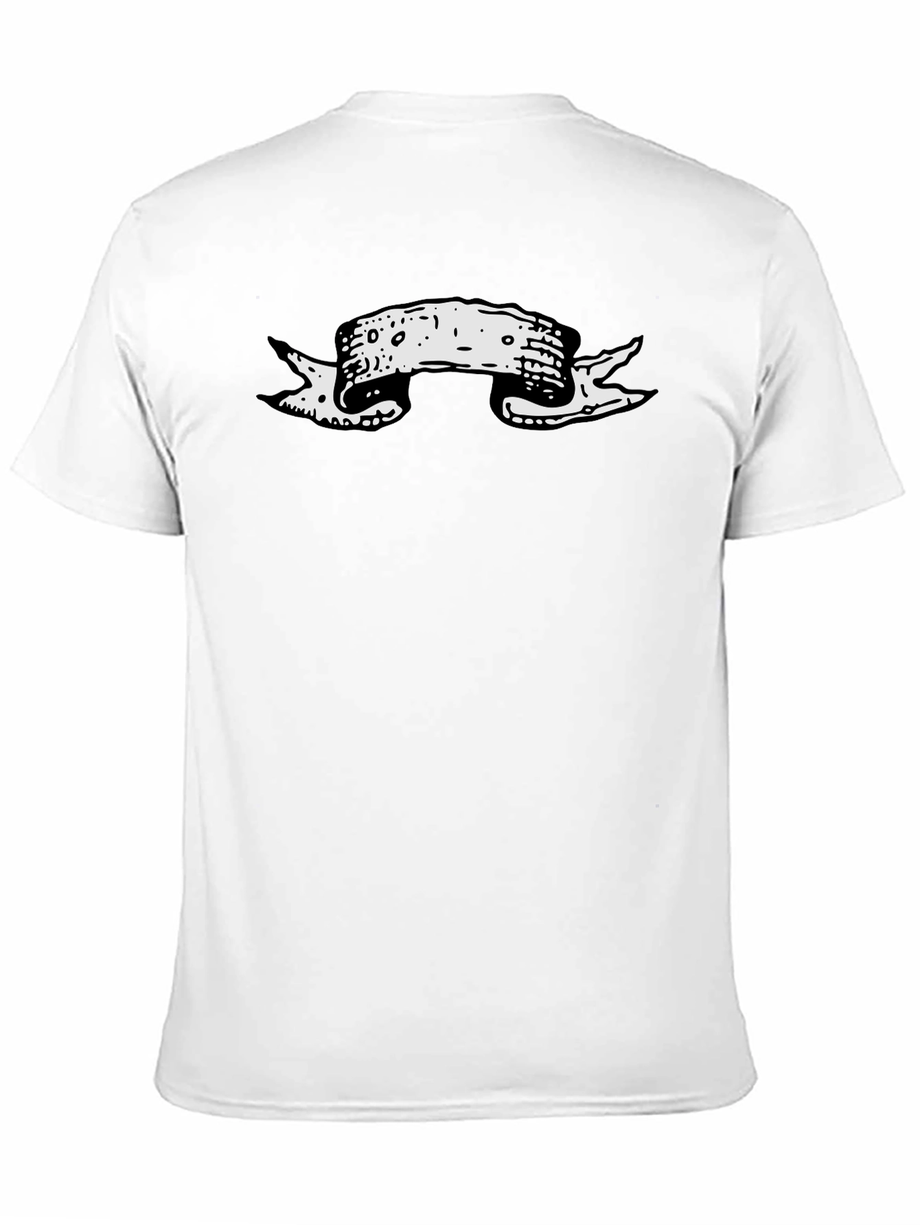 Mens Black T-Shirt with Graphic Banner Design