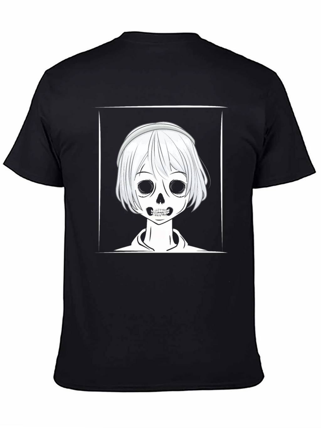 Skull Anime Graphic Black T-Shirt