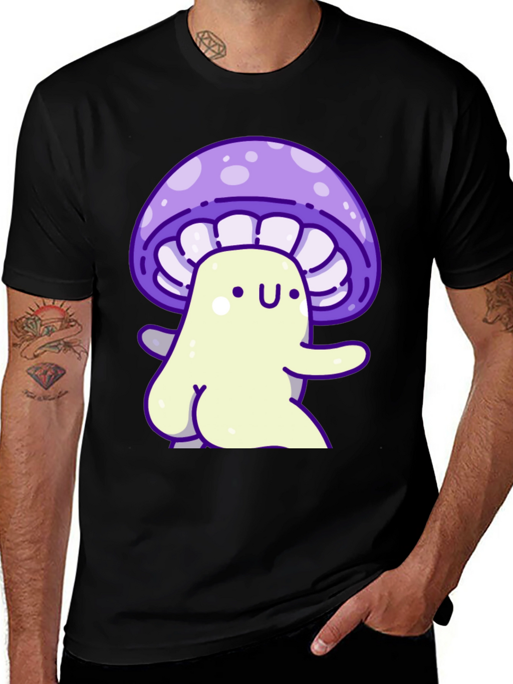 Cute Mushroom Character Graphic Tee