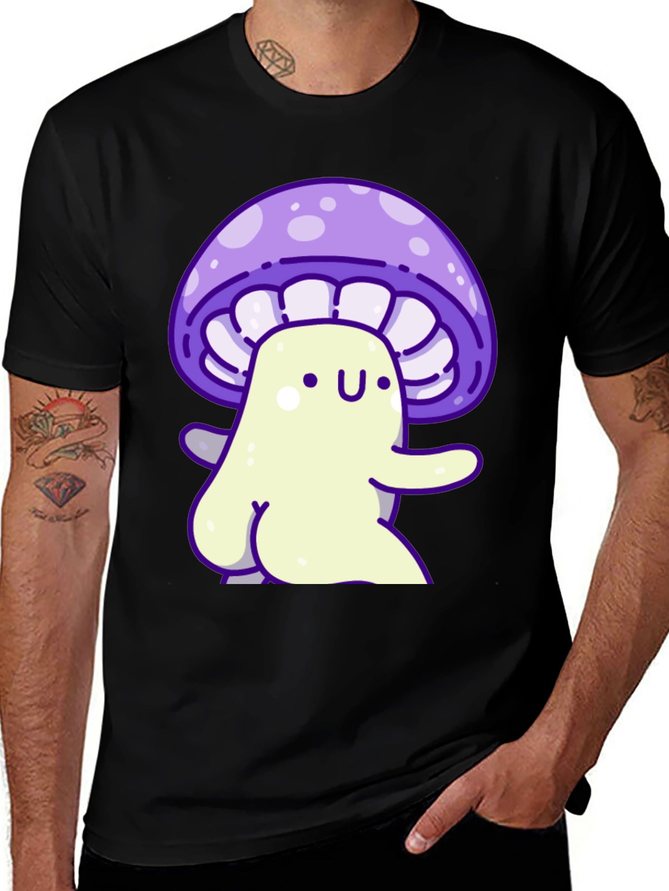 Cute Mushroom Character Graphic Tee