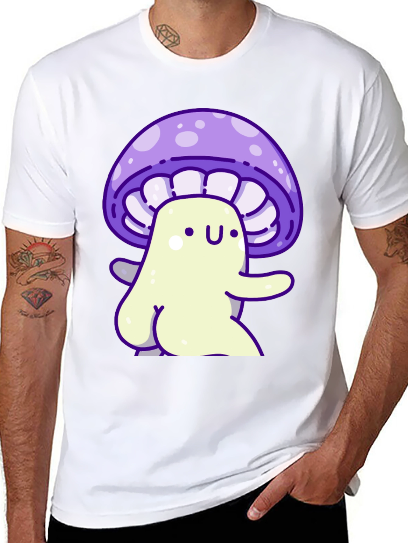 Cute Mushroom Character Graphic Tee