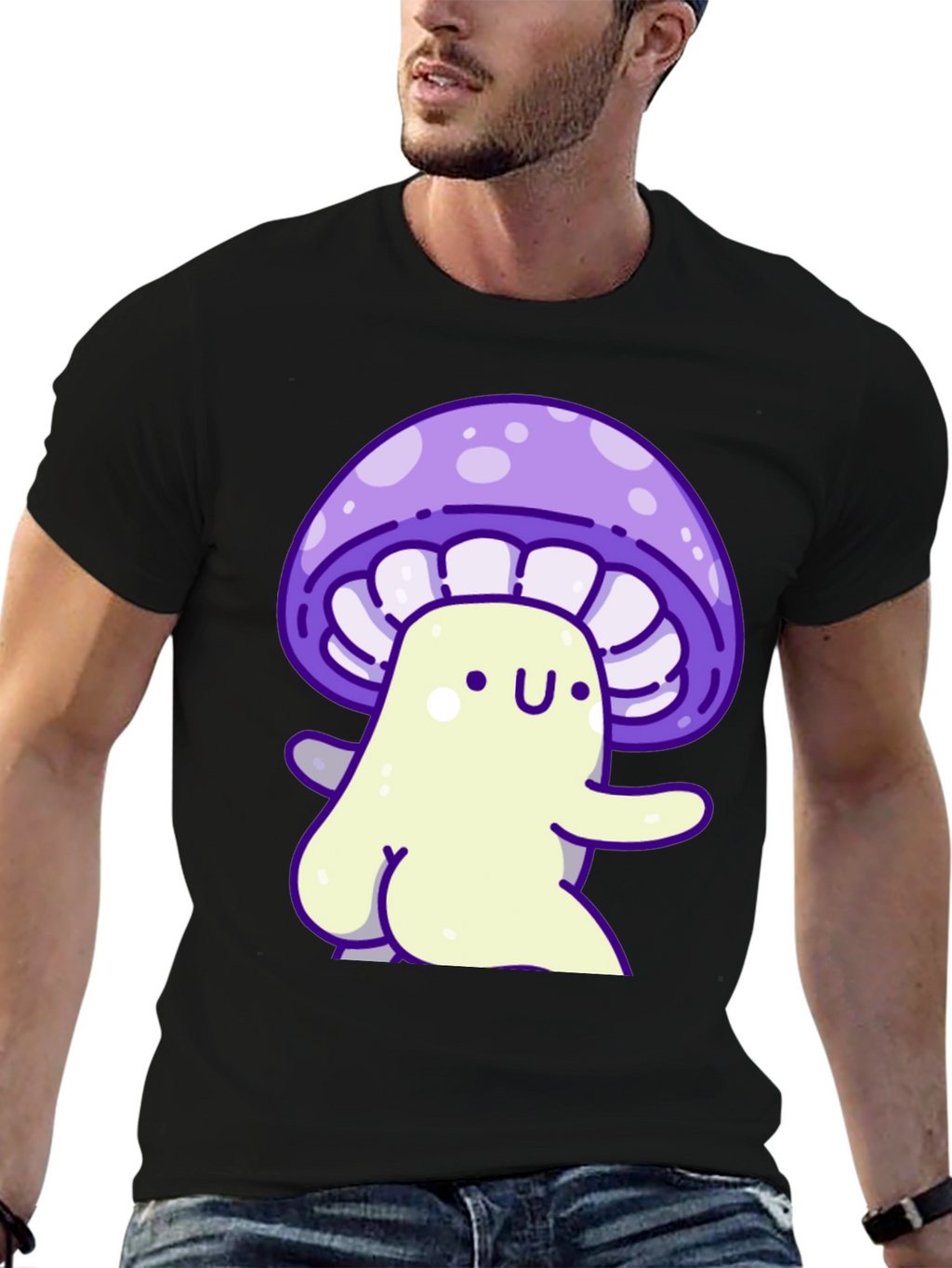 Cute Mushroom Character Graphic Tee