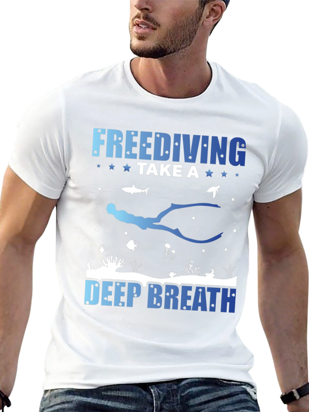 Freediving Take a Deep Breath Graphic T-Shirt
