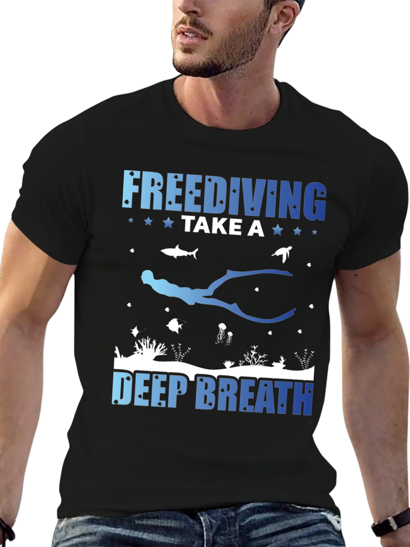 Freediving Take a Deep Breath Graphic T-Shirt