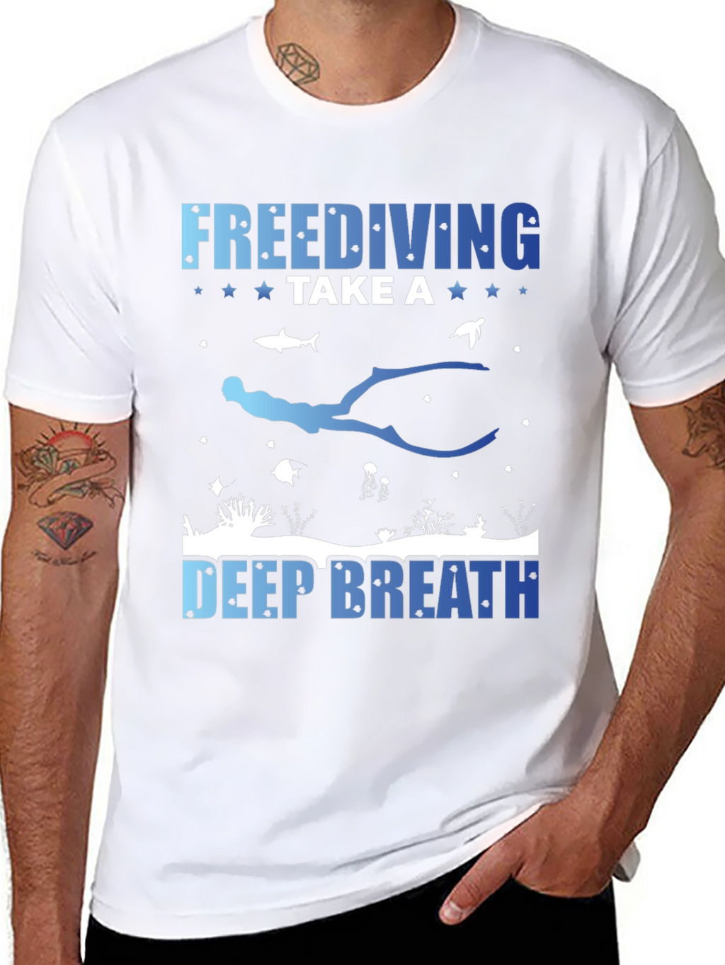 Freediving Take a Deep Breath Graphic T-Shirt