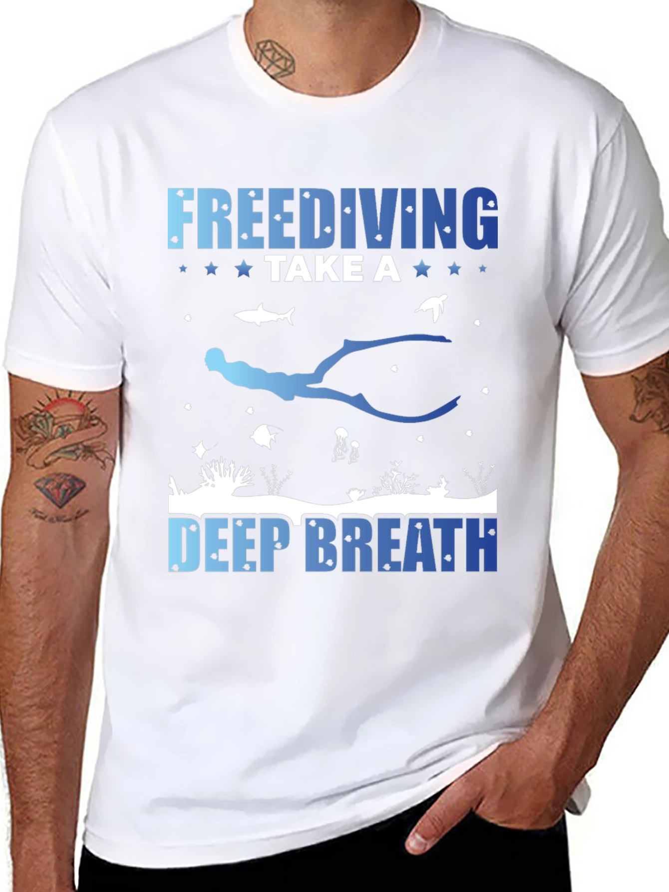 Freediving Take a Deep Breath Graphic T-Shirt