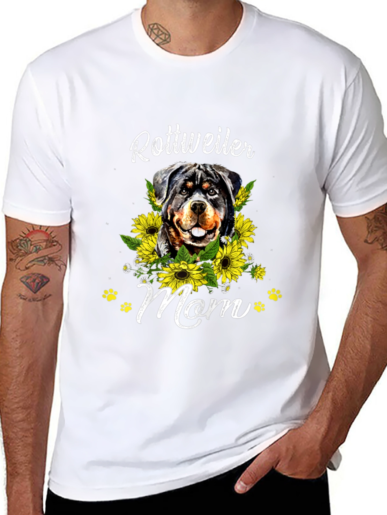 Rottweiler Mom Sunflower T-Shirt