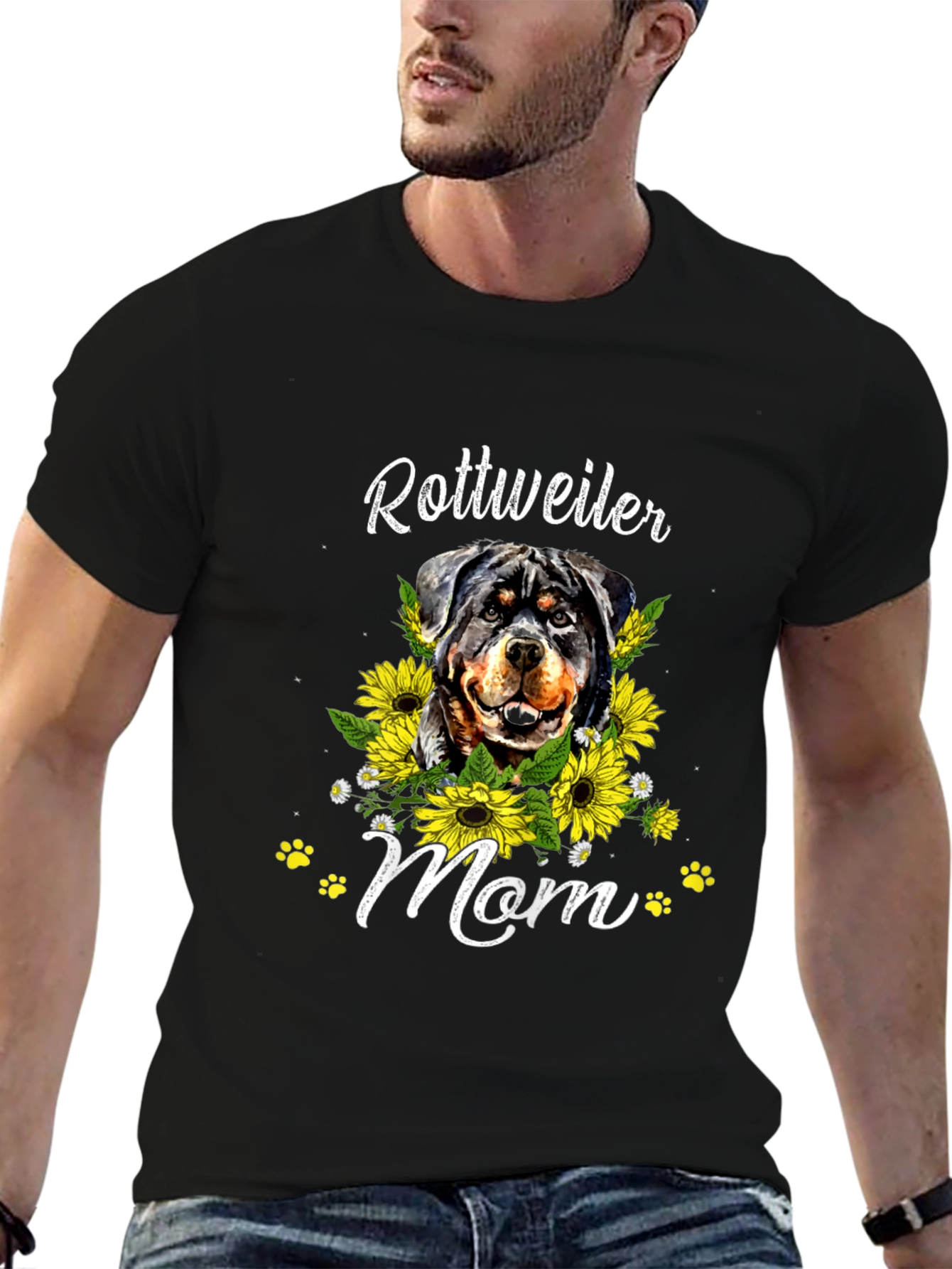 Rottweiler Mom Sunflower T-Shirt