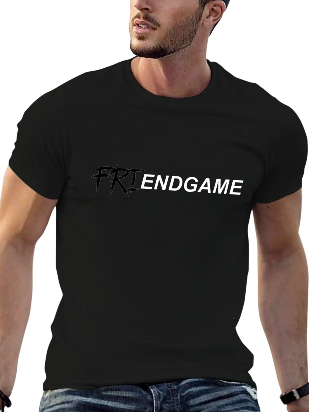 Friendgame Black T-Shirt - Casual Graphic Tee