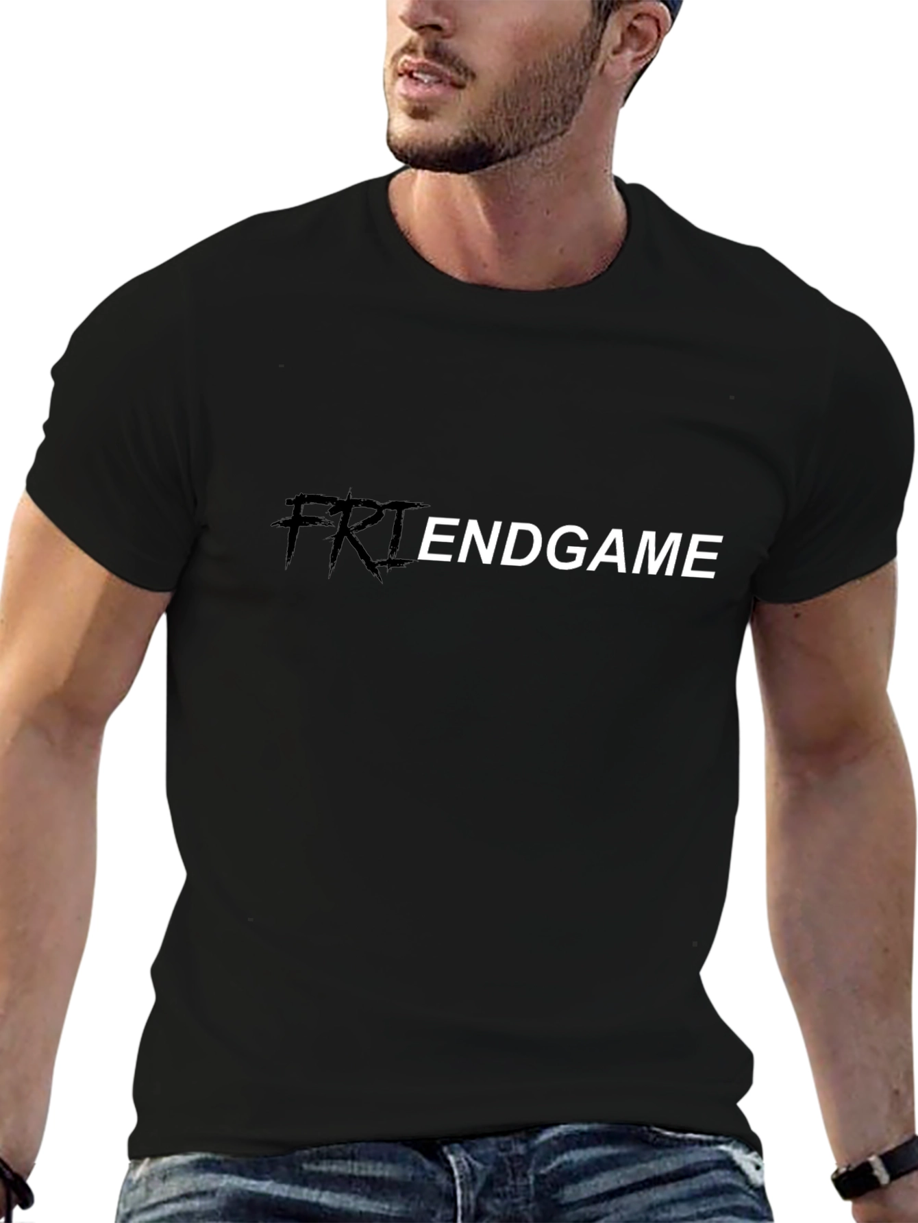 Friendgame Black T-Shirt - Casual Graphic Tee