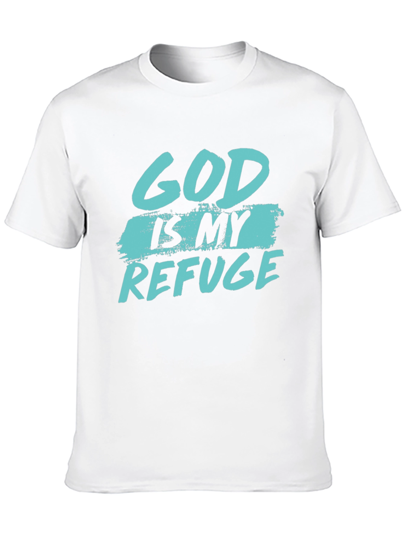 God is my refuge black T-shirt