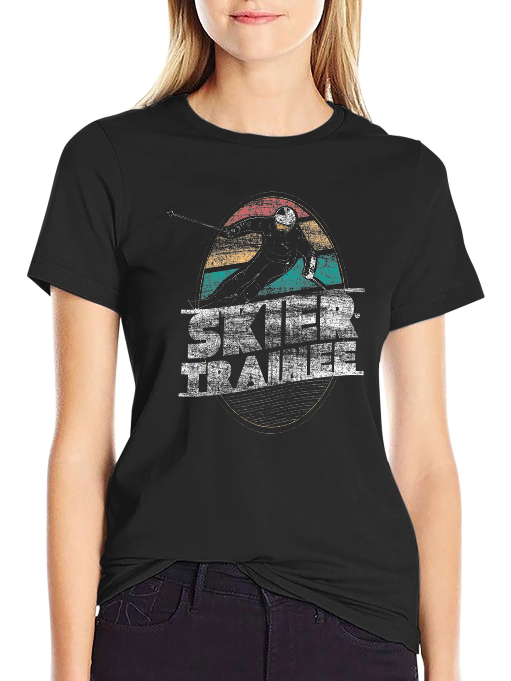Skier Trainer T-Shirt - Retro Style Graphic Tee