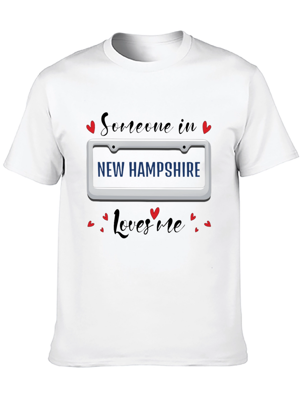 New Hampshire Loves Me T-Shirt - Black Tee