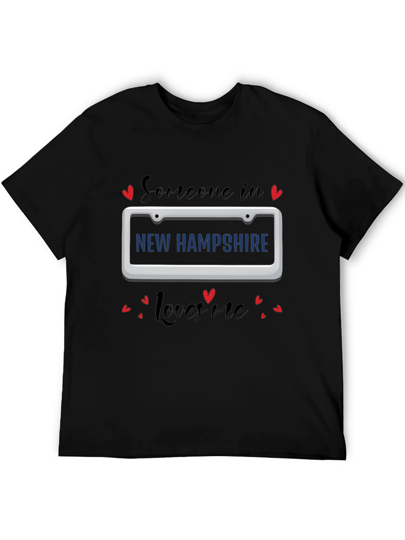 New Hampshire Loves Me T-Shirt - Black Tee