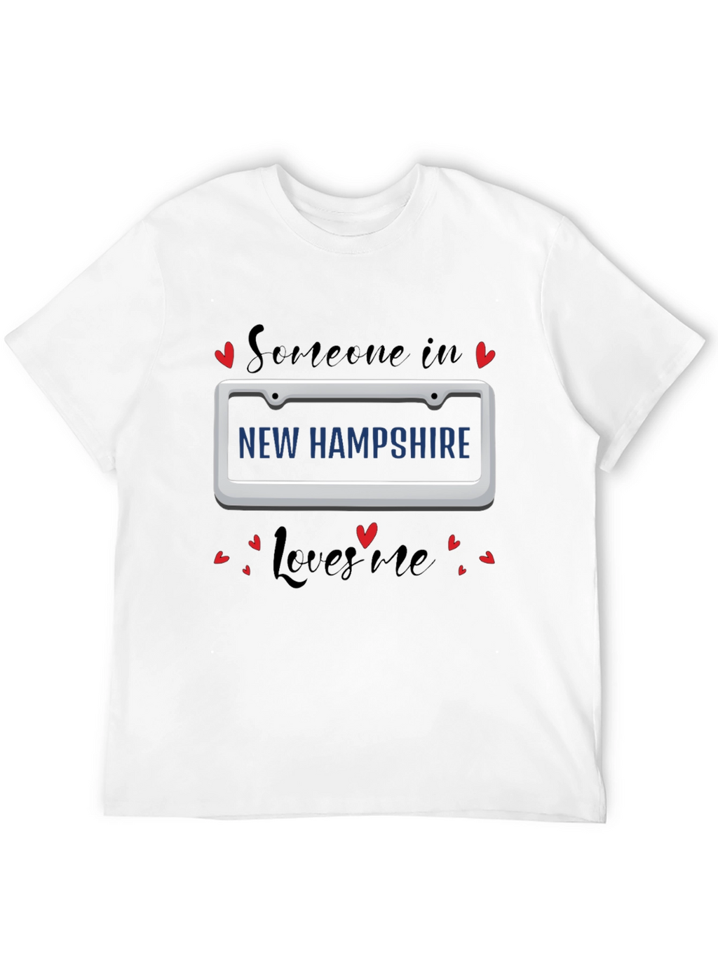 New Hampshire Loves Me T-Shirt - Black Tee