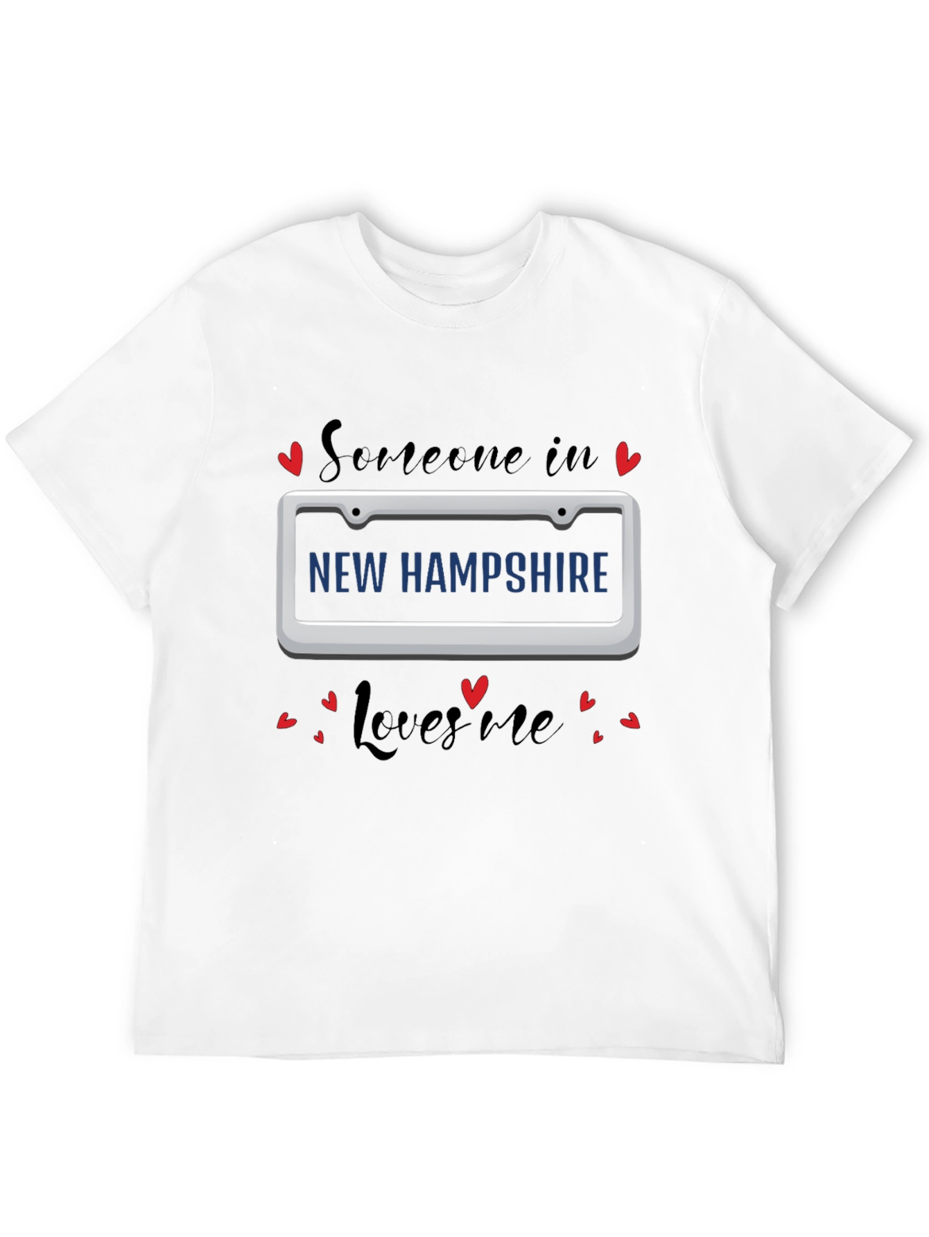 New Hampshire Loves Me T-Shirt - Black Tee