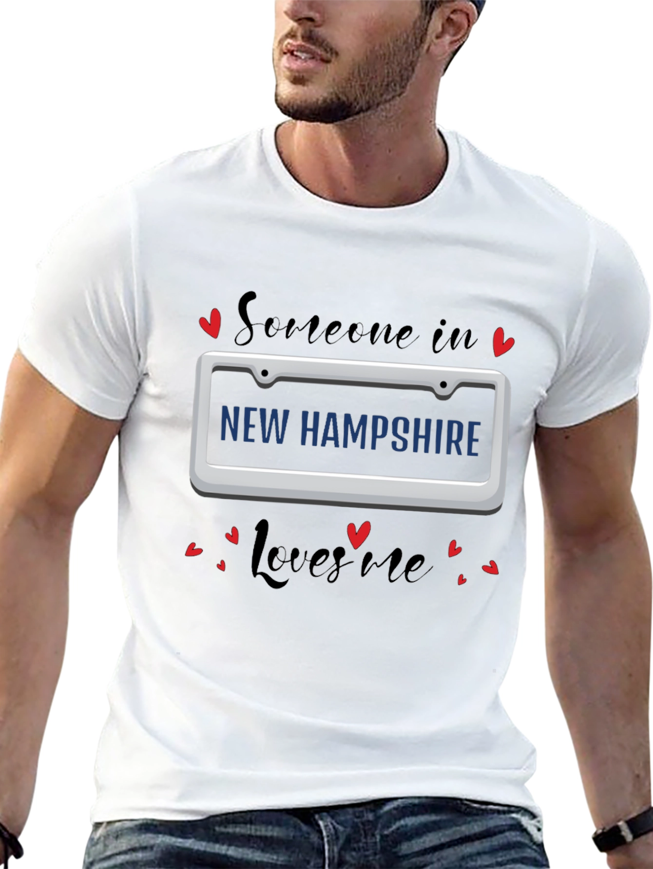 New Hampshire Loves Me T-Shirt - Black Tee