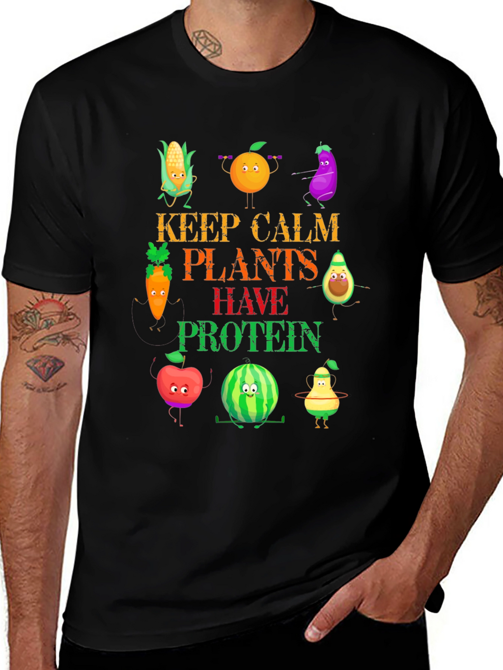 Vegan Protein T-Shirt - Keep Calm Plants Have Protein