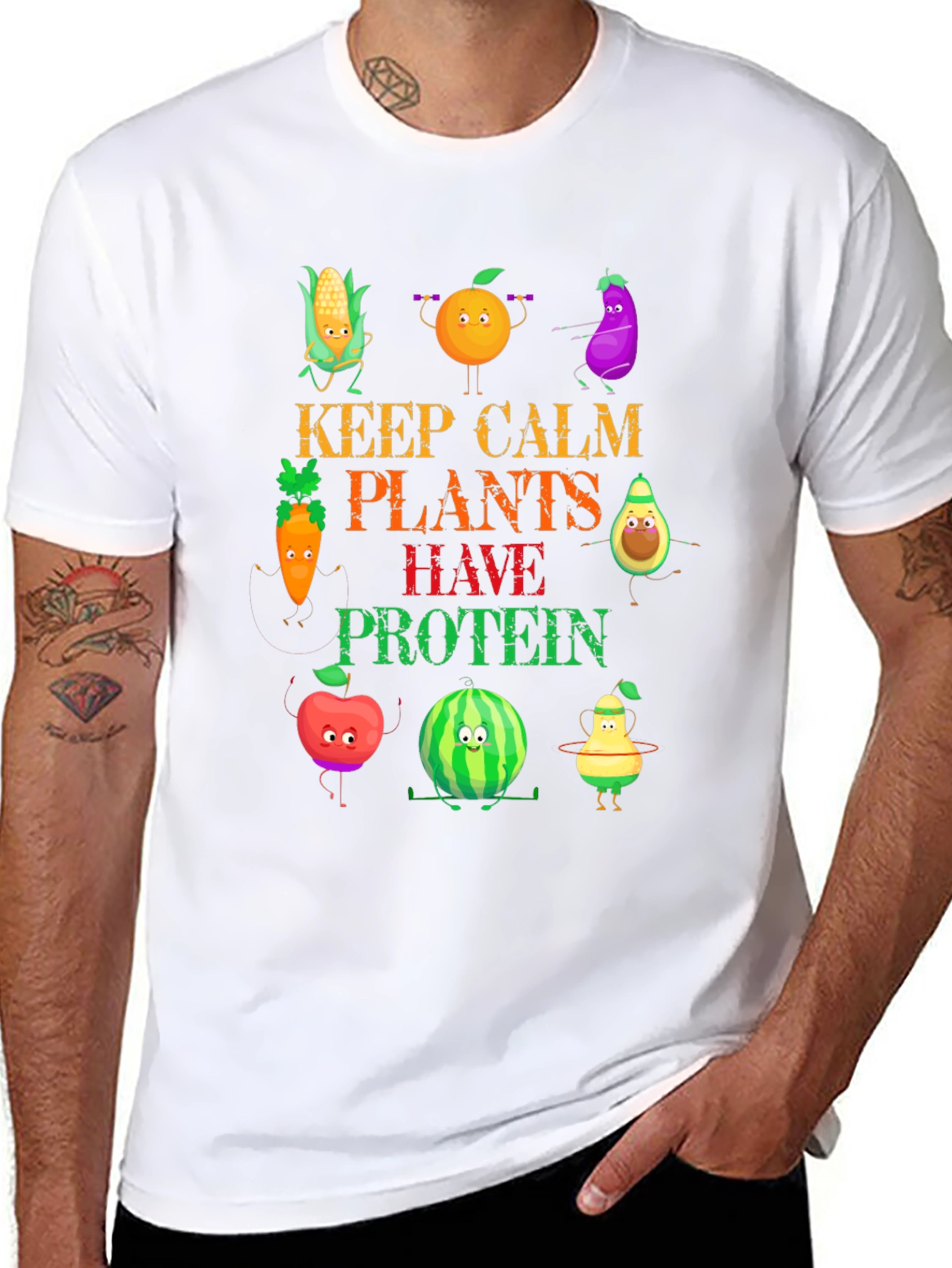 Vegan Protein T-Shirt - Keep Calm Plants Have Protein