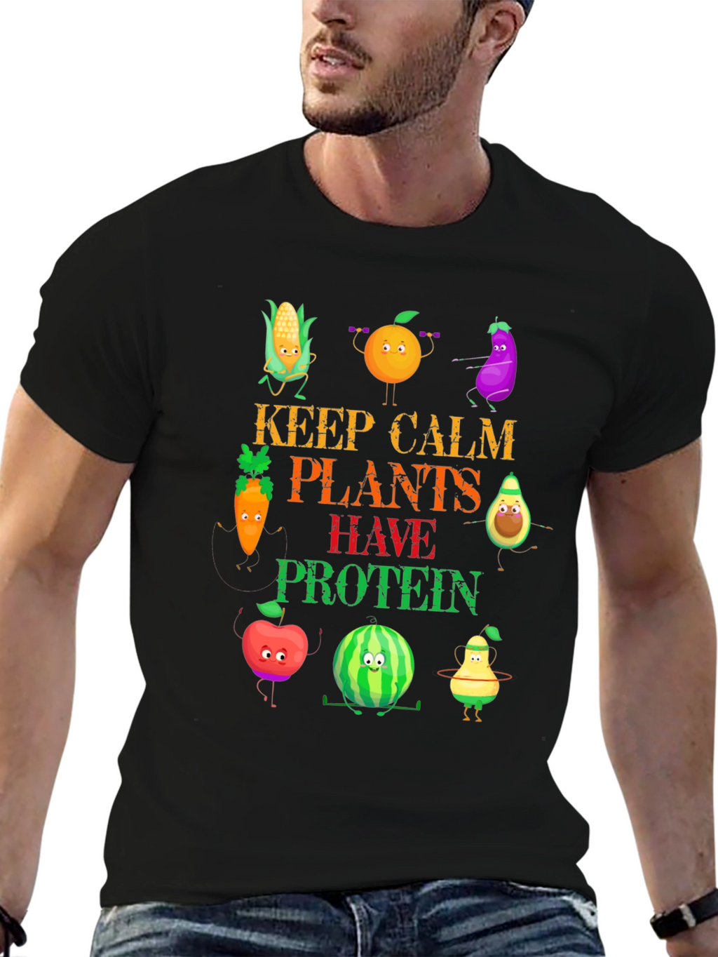 Vegan Protein T-Shirt - Keep Calm Plants Have Protein