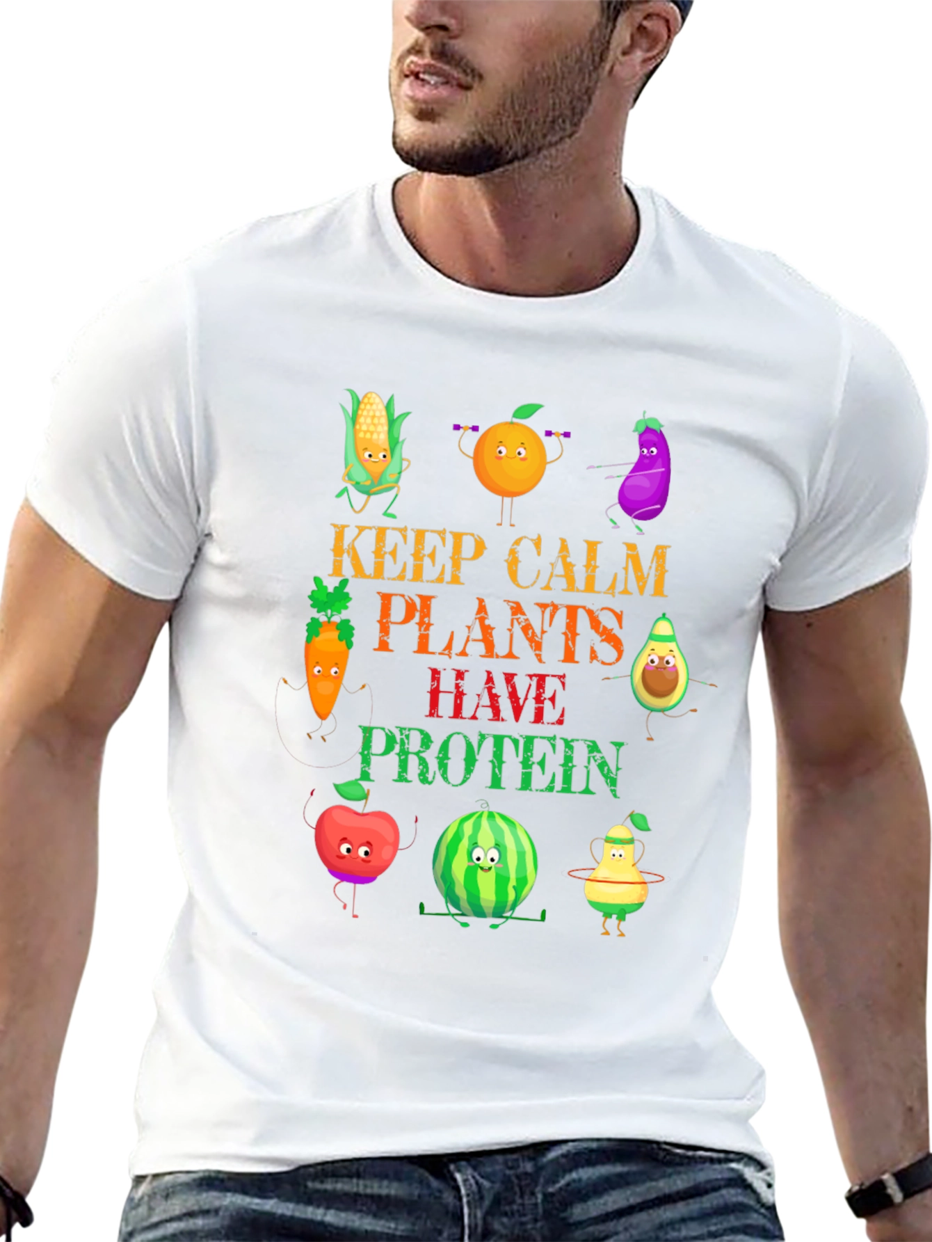 Vegan Protein T-Shirt - Keep Calm Plants Have Protein