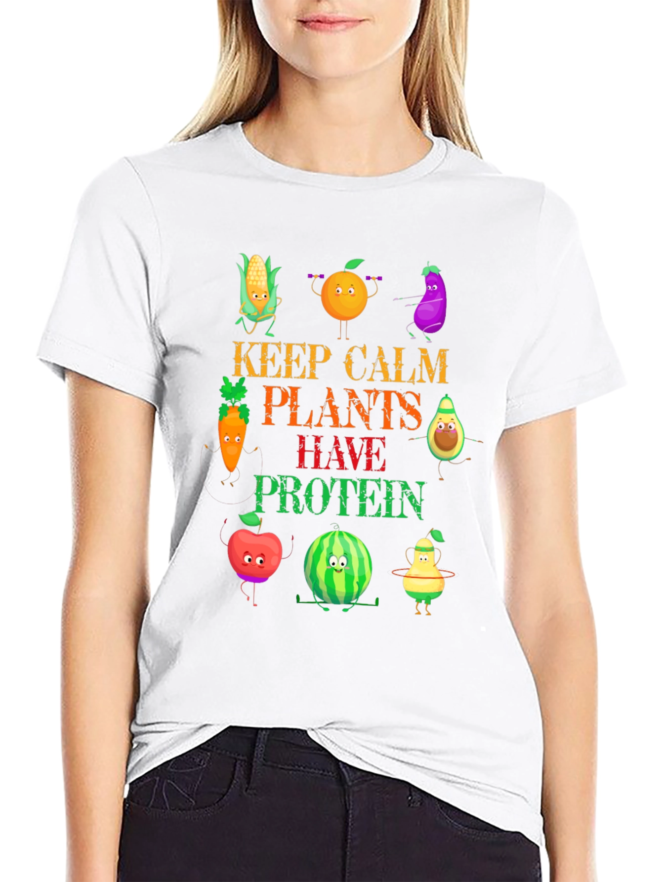 Vegan Protein T-Shirt - Keep Calm Plants Have Protein