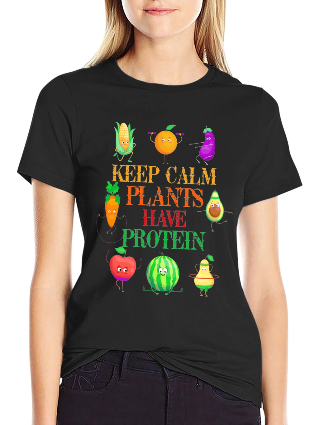 Vegan Protein T-Shirt - Keep Calm Plants Have Protein