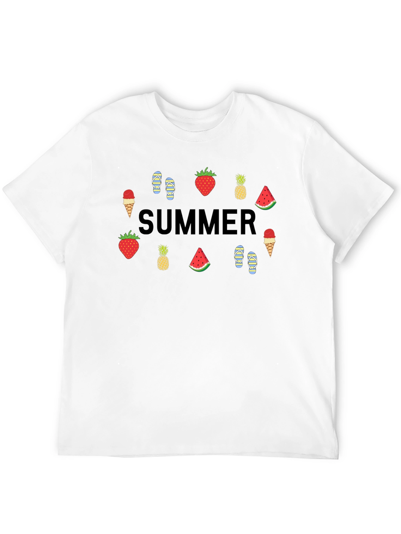 Summer Themed Graphic Tee - Black