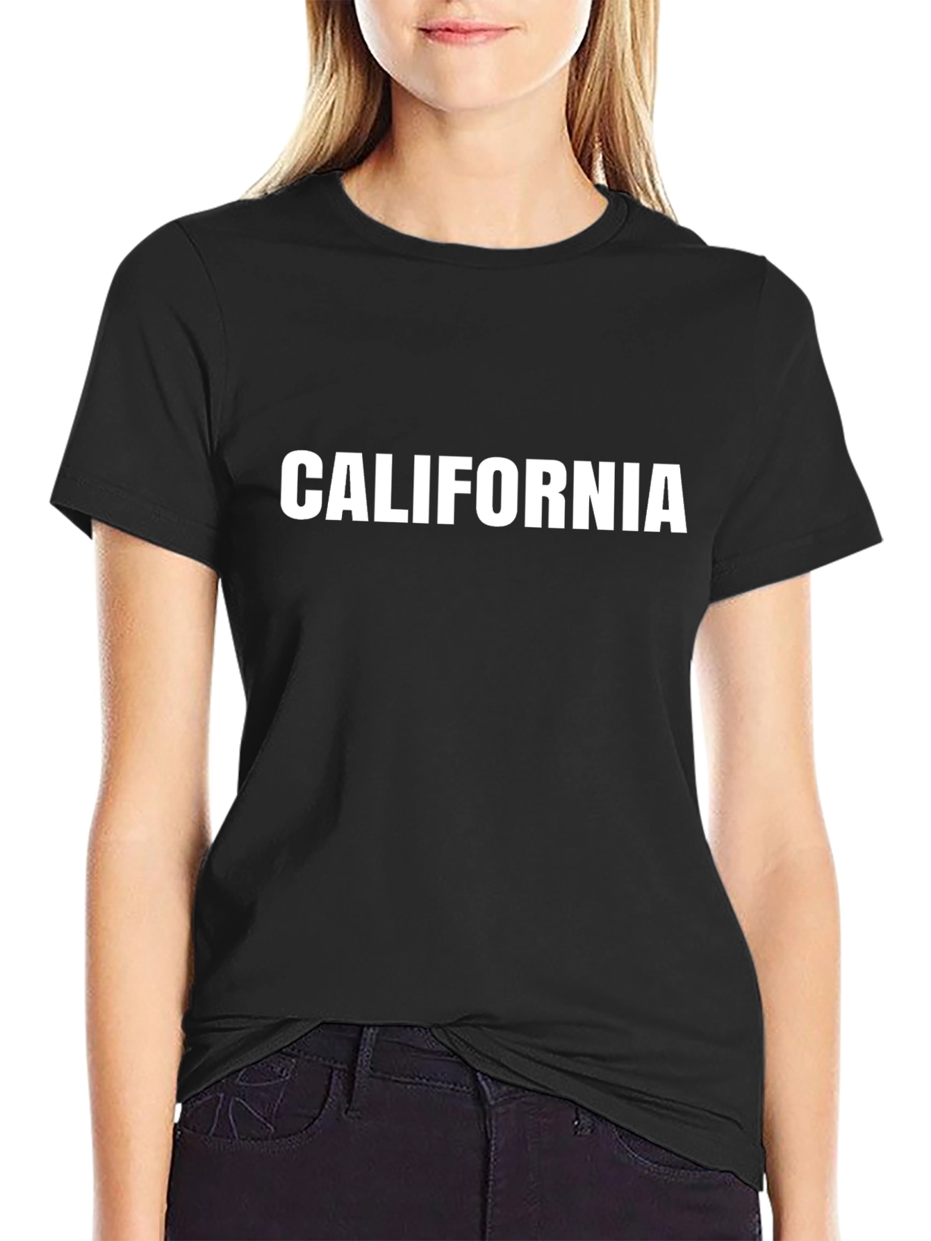 California T-Shirt Black Cotton Blend Mens