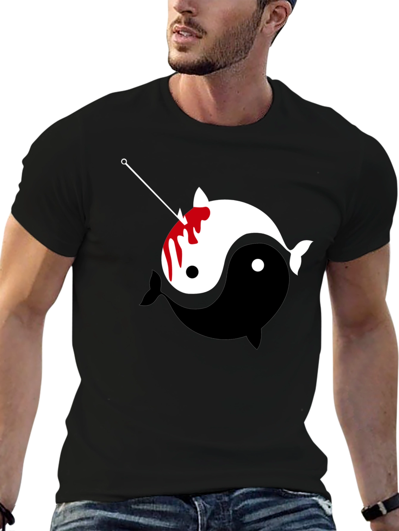 Yin Yang Narwhal Graphic Tee