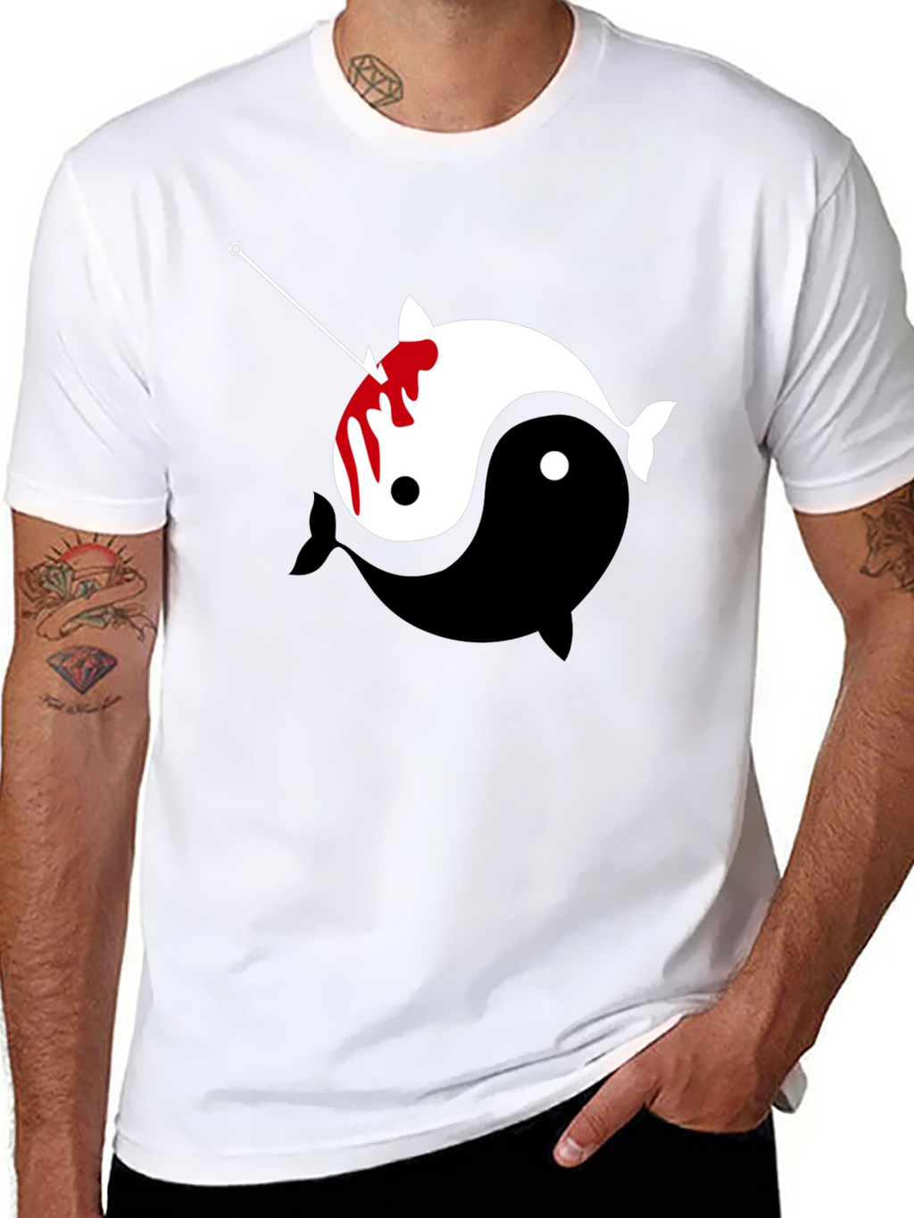 Yin Yang Narwhal Graphic Tee