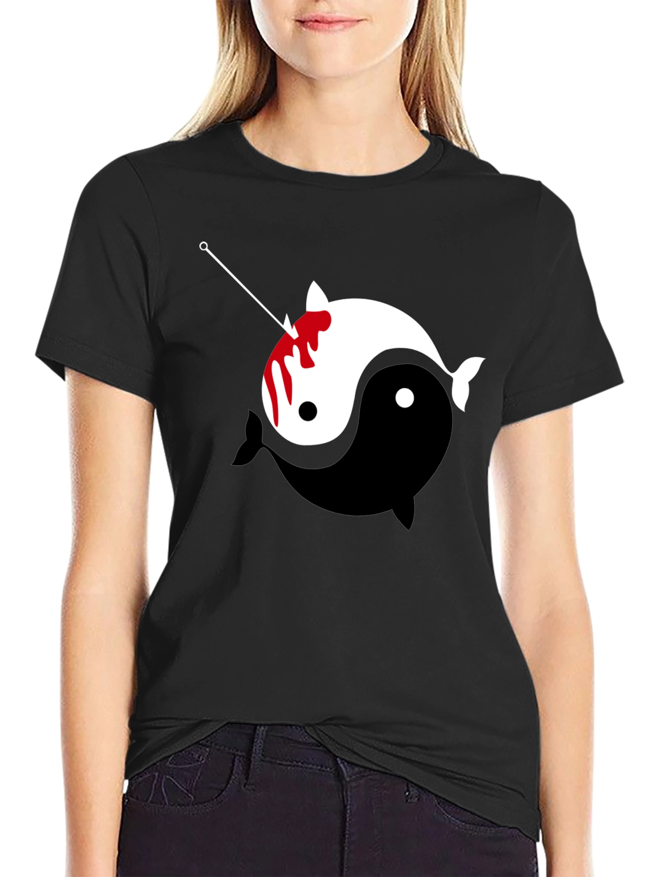 Yin Yang Narwhal Graphic Tee