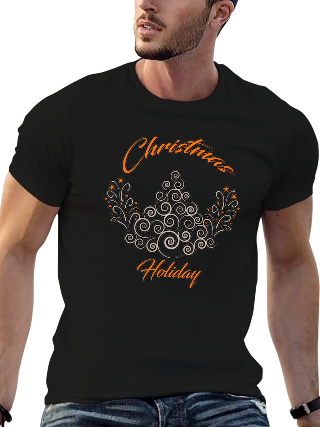 Christmas Holiday Black T-Shirt