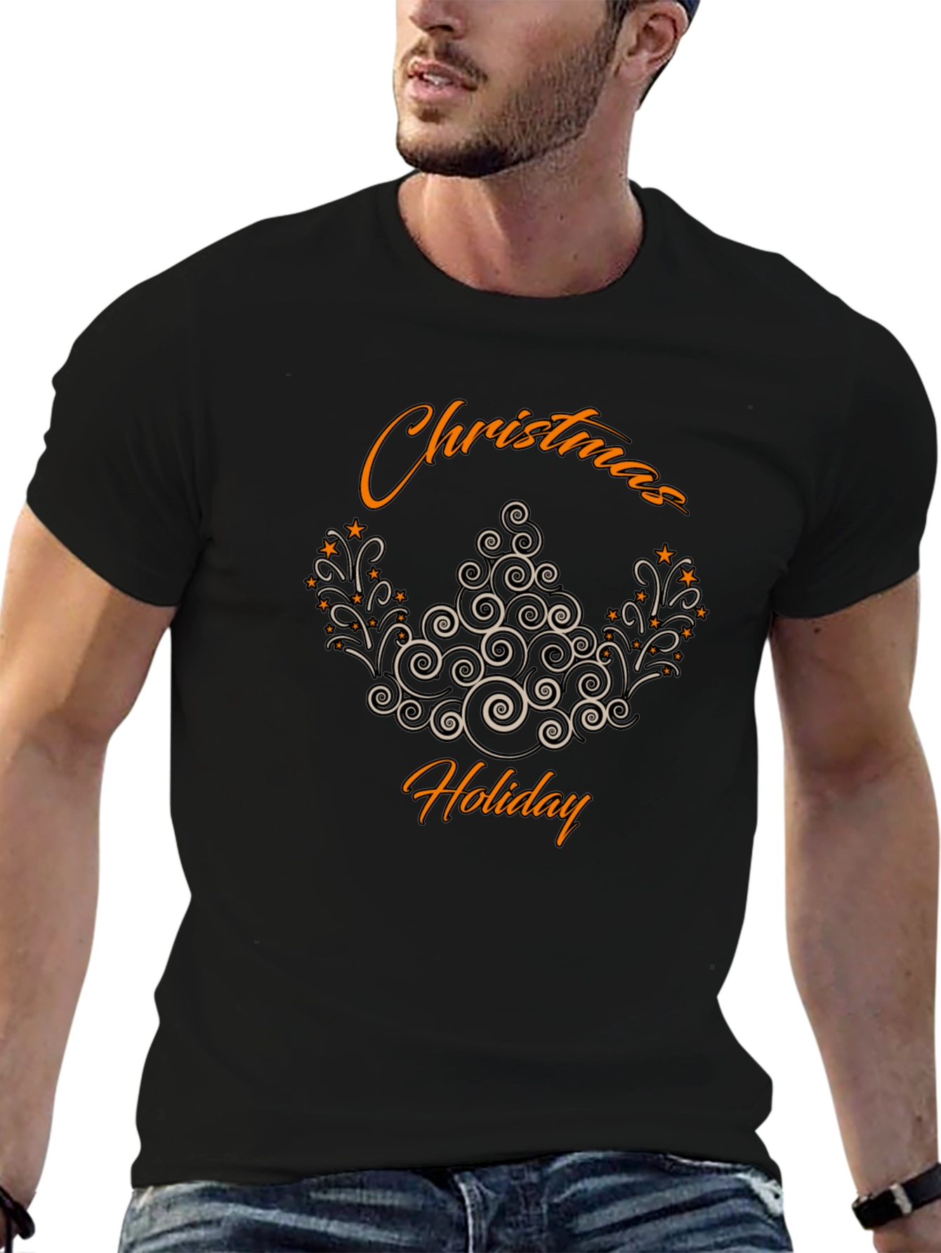 Christmas Holiday Black T-Shirt