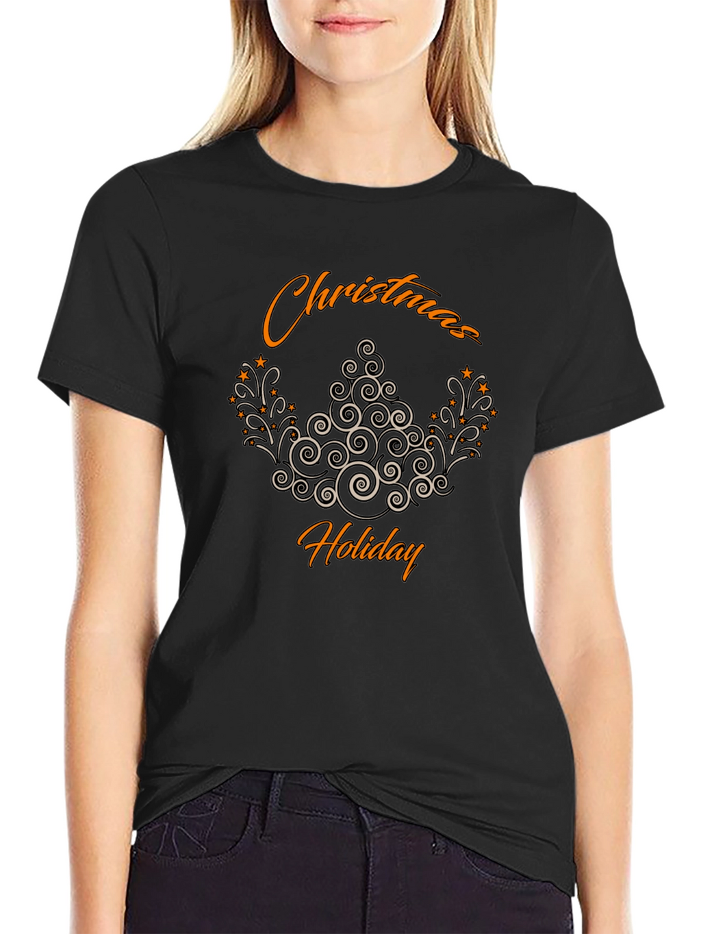 Christmas Holiday Black T-Shirt