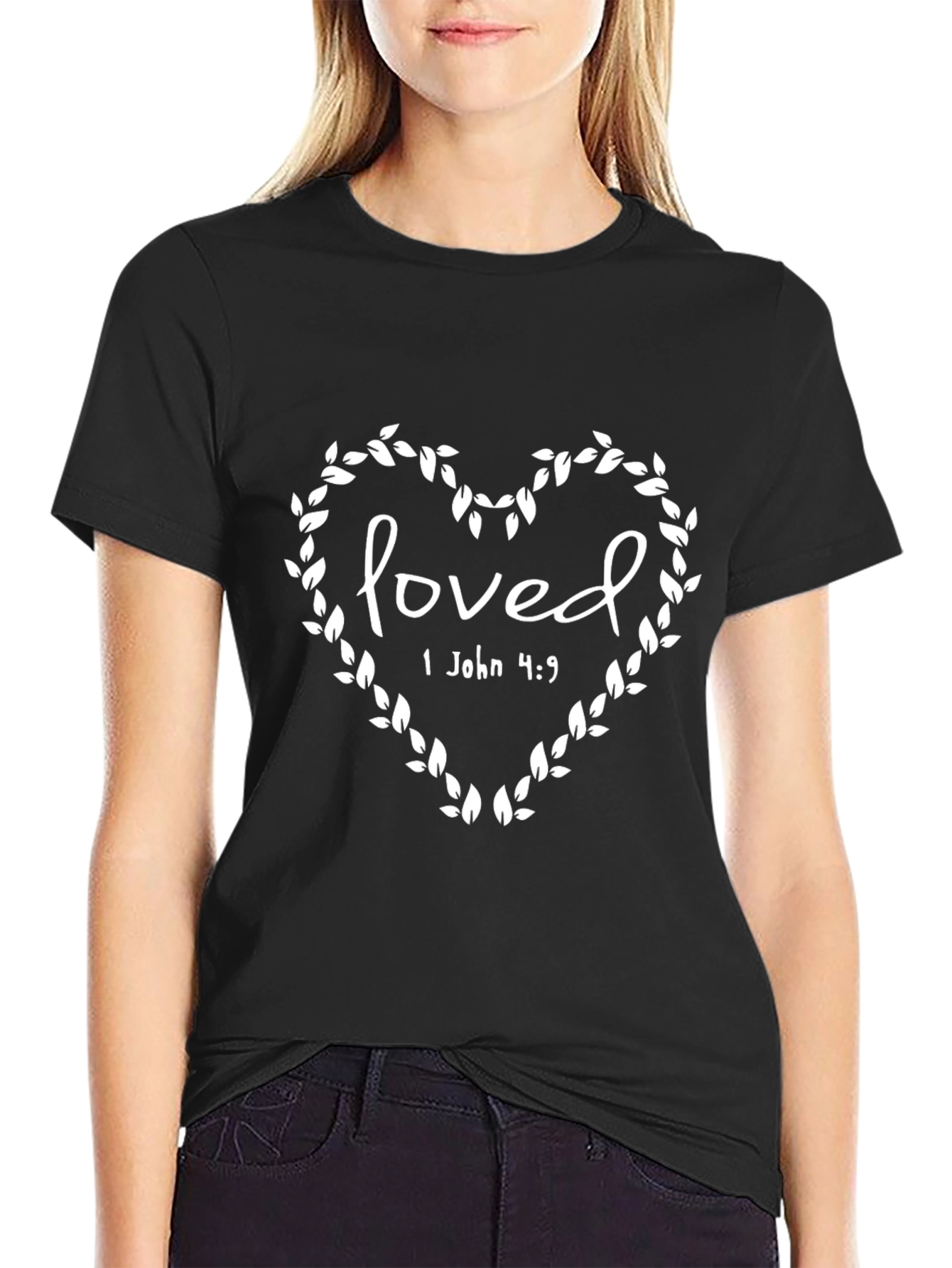 Loved Heart Vine T-Shirt - 1 John 4:9 Religious Tee