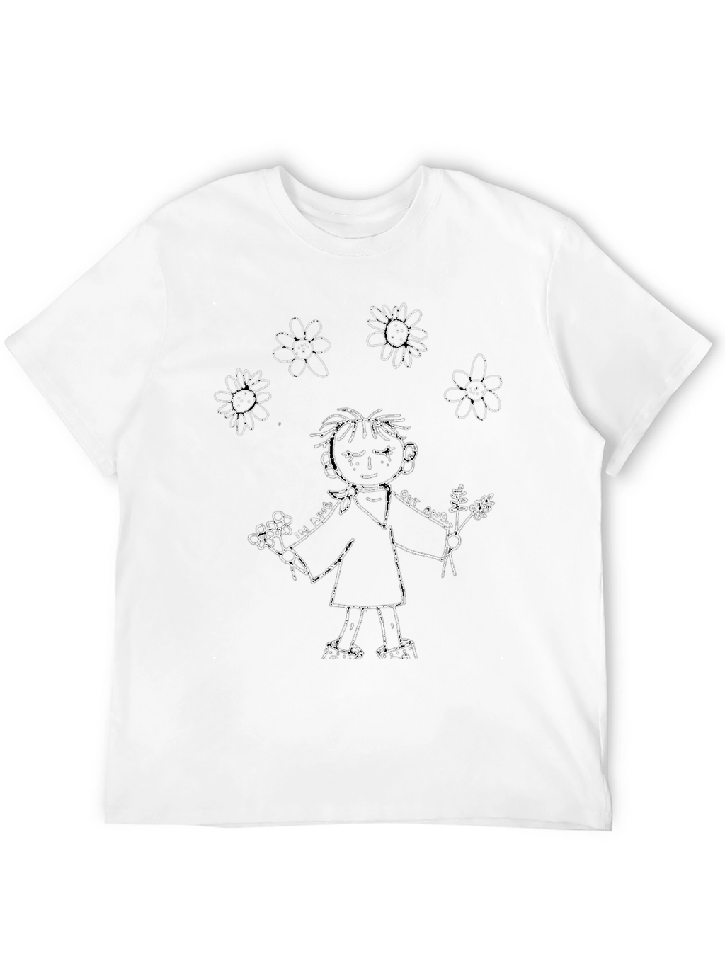 Doodle Kid Graphic Tee - Black Cotton Casual Shirt