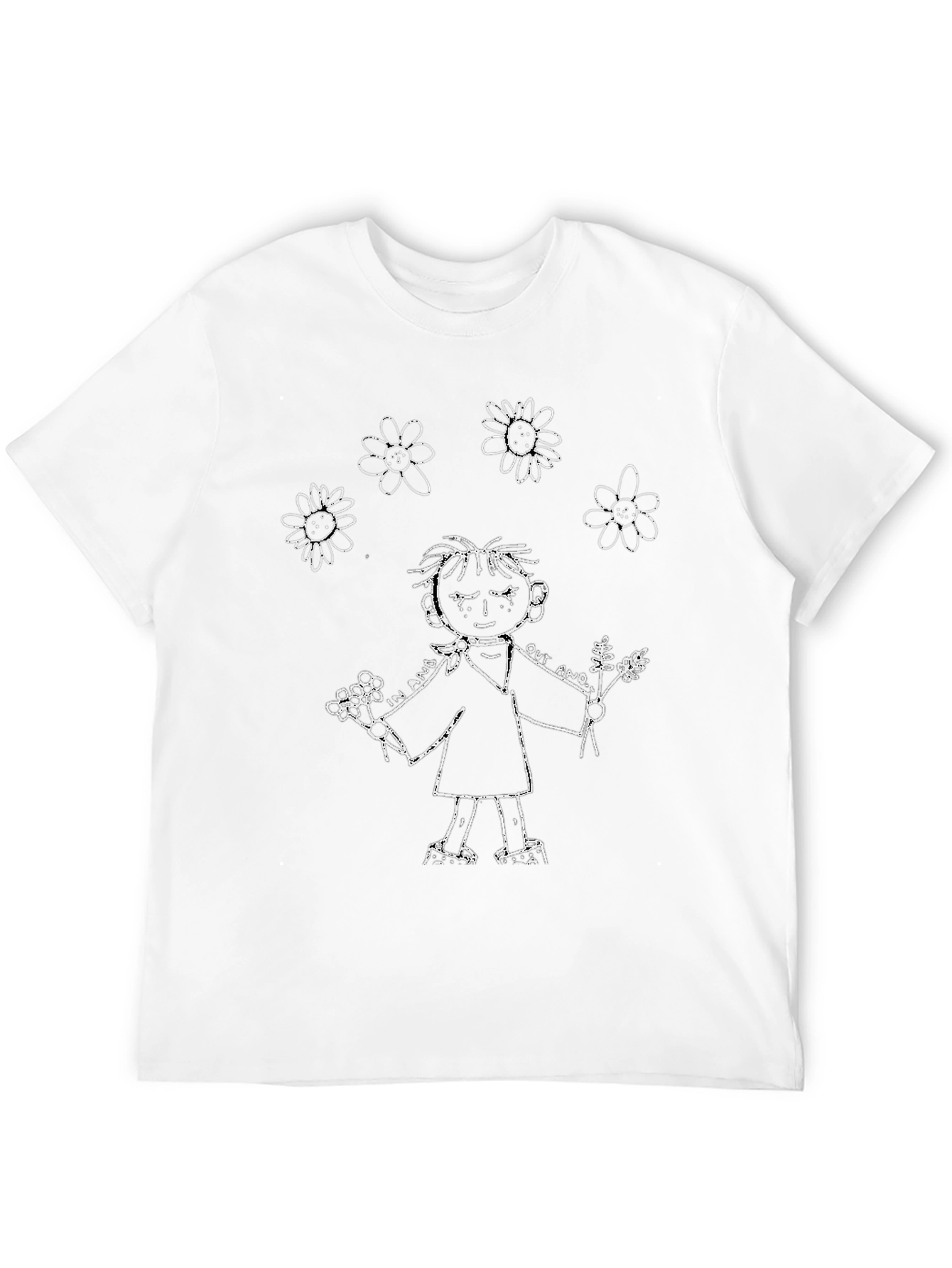 Doodle Kid Graphic Tee - Black Cotton Casual Shirt