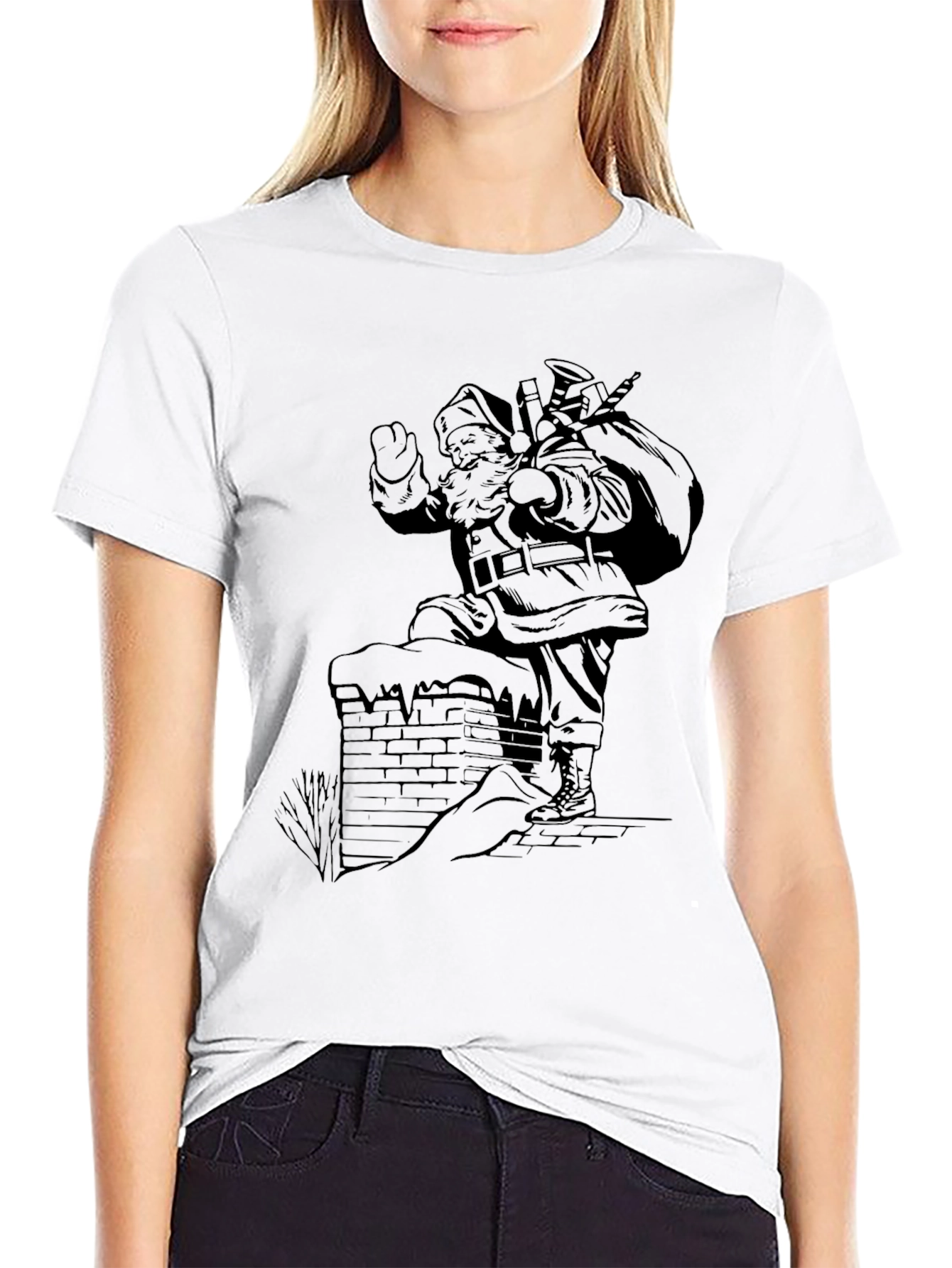 Santa Claus T-Shirt - Chimney Design