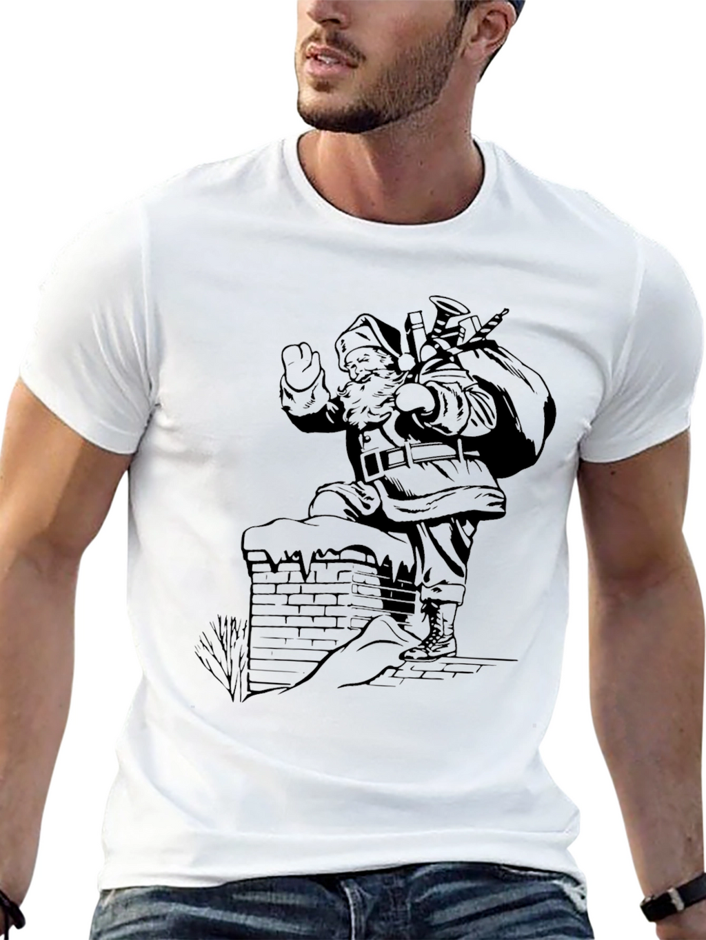 Santa Claus T-Shirt - Chimney Design