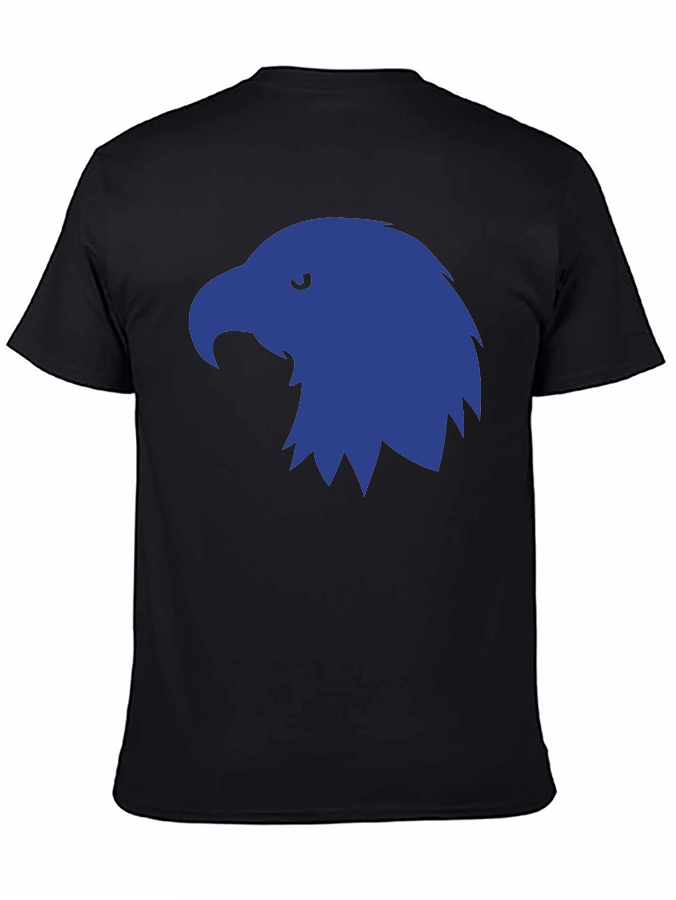 Mens Black T-Shirt with Blue Eagle Graphic