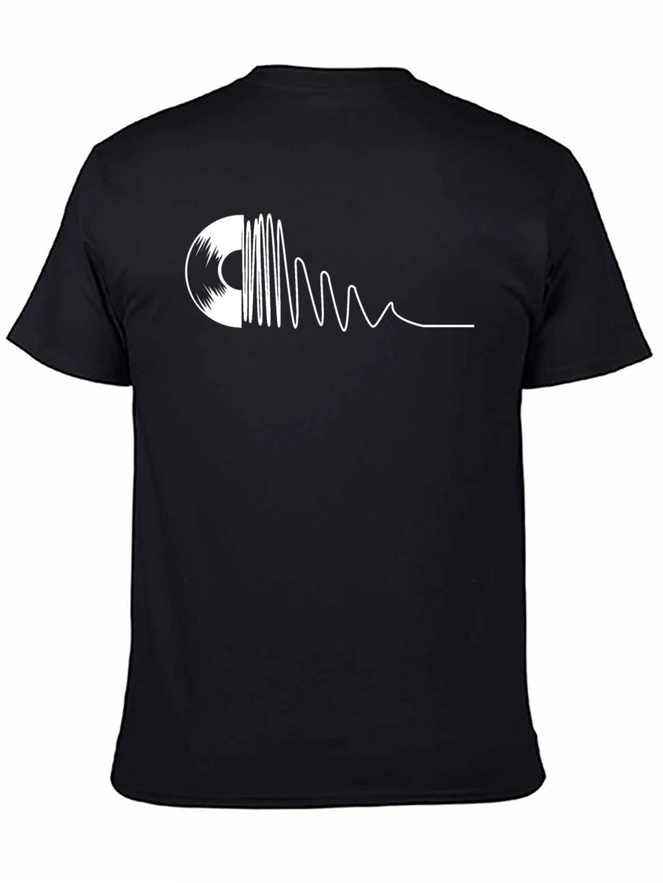 Vinyl Record Wave Graphic T-Shirt - Black