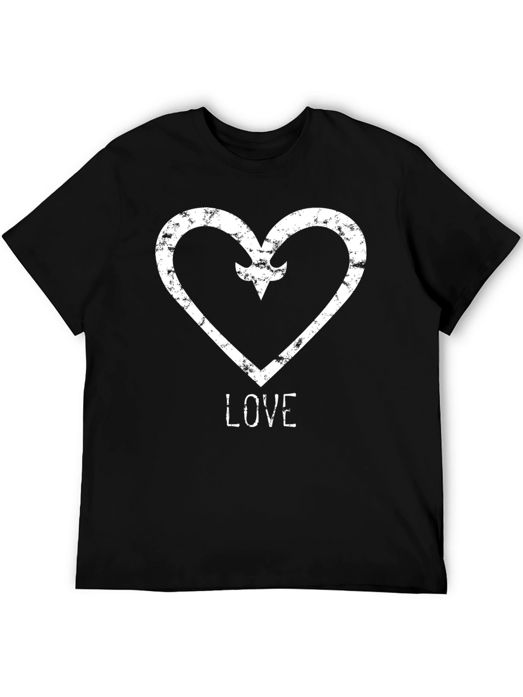Distressed Heart & Arrow LOVE Graphic T-Shirt - Black