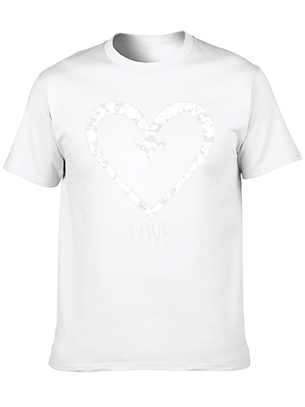 Distressed Heart & Arrow LOVE Graphic T-Shirt - Black