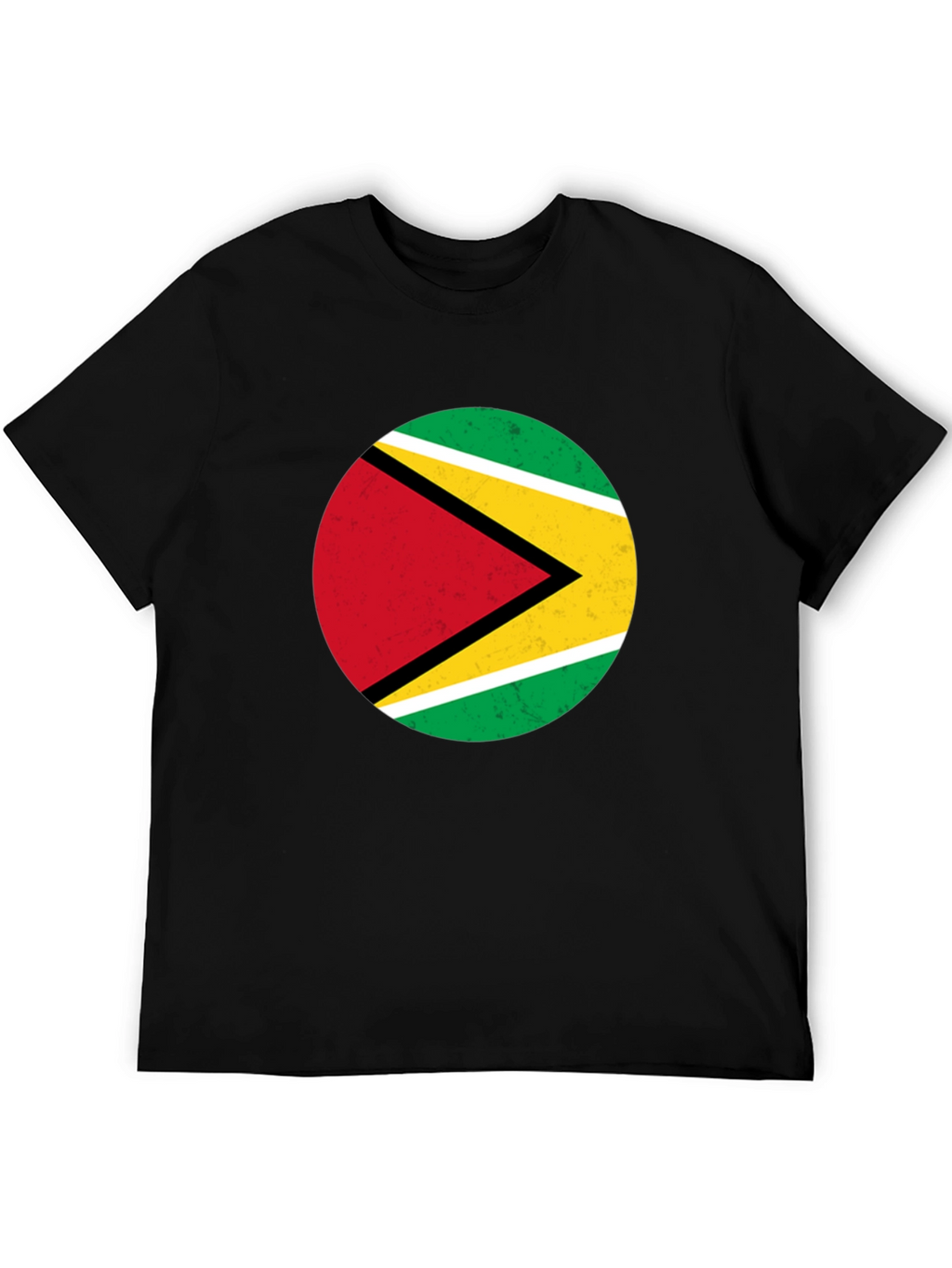 Guyana Flag Graphic Black T-Shirt